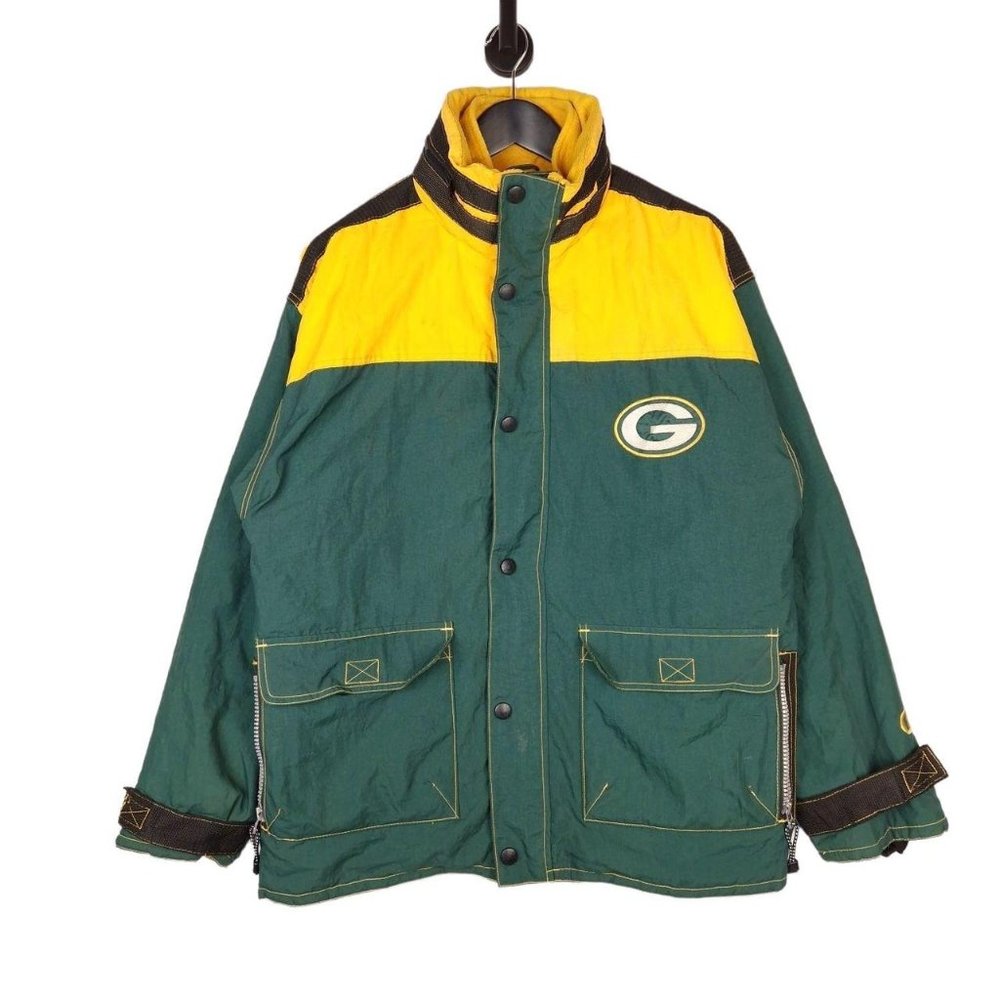 90's Champion NBA Green Bay Packers Fleece Lined Jacket Size Large - Picture 1 of 6